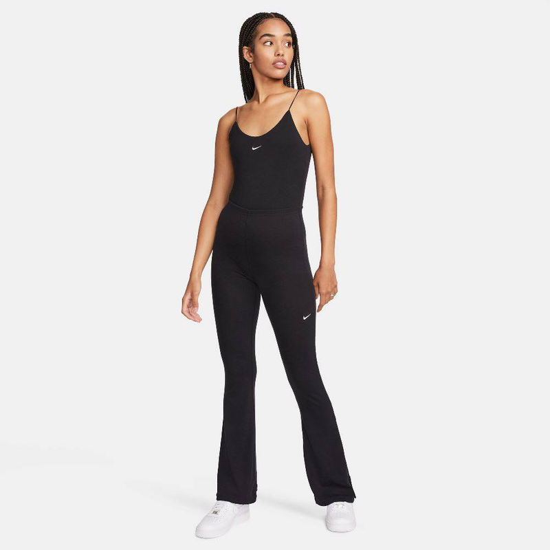 Nike sportswear womens chill knit mini-rib flare tights image number null