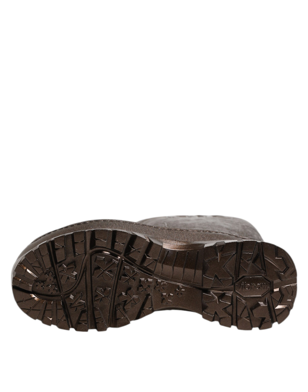 Metallic bronze pull on rain boots shoes-null