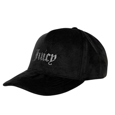Juicy Couture veronica velour & diamante baseball cap, Black, medium
