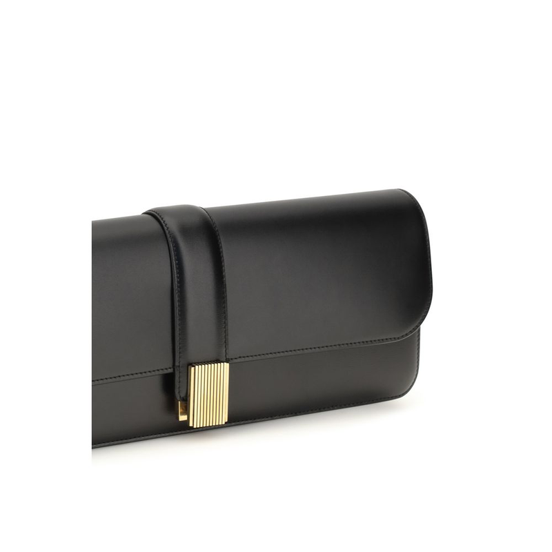 Black calf leather bos taurus clutch bag-null