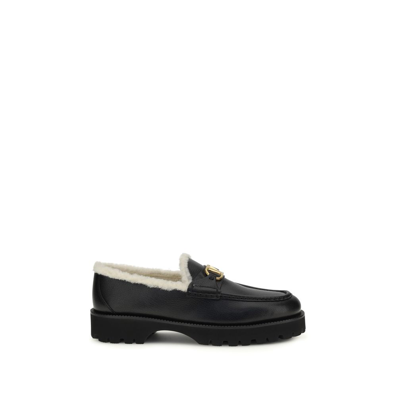 Black calf leather bos taurus slip-on loafers-null