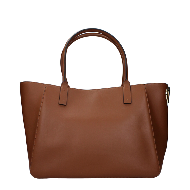 Brown leather handbag-null