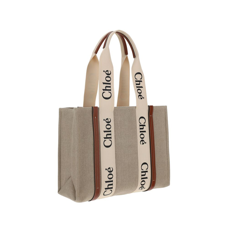 Beige linen handbag-null