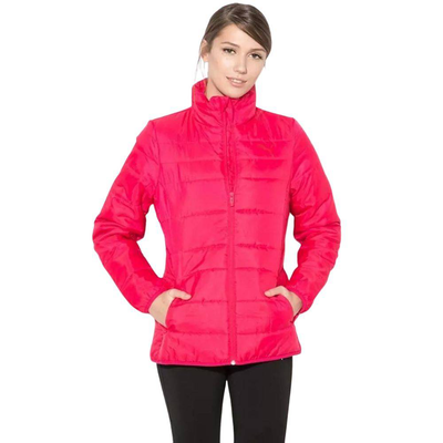 Eshort sleevesentials padded jacket women, Hot Pink, medium