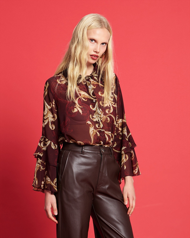 Shirt chiffon printed-null