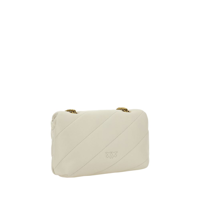 White calf leather bos taurus shoulder bag-null