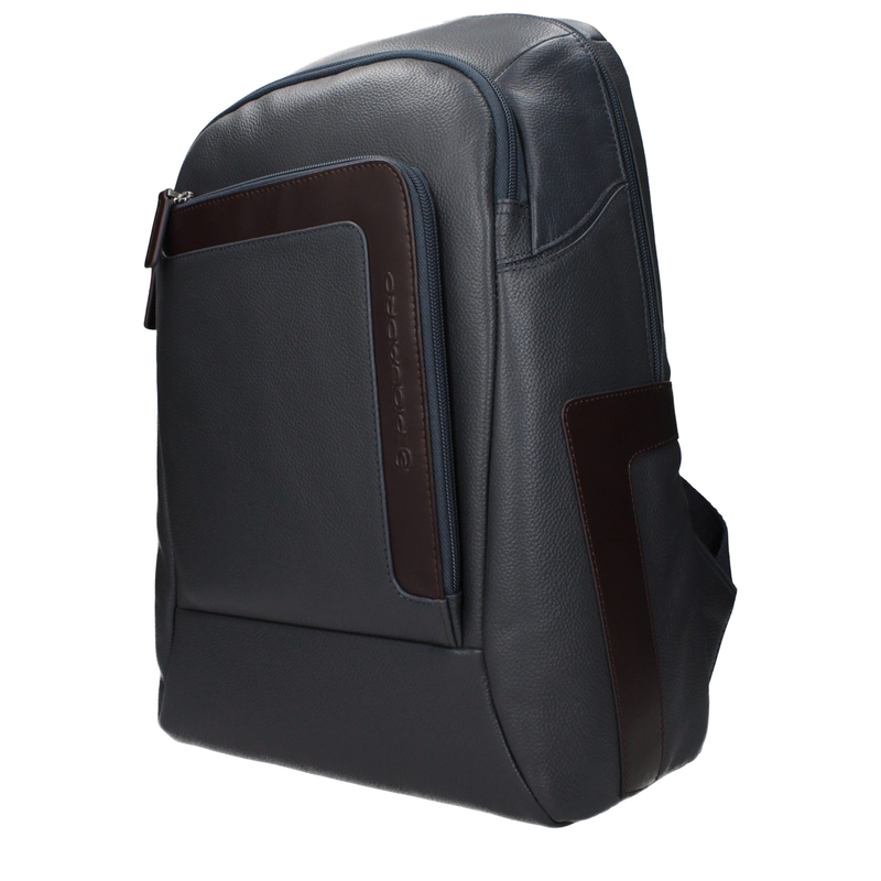 Gray leather backpack-null