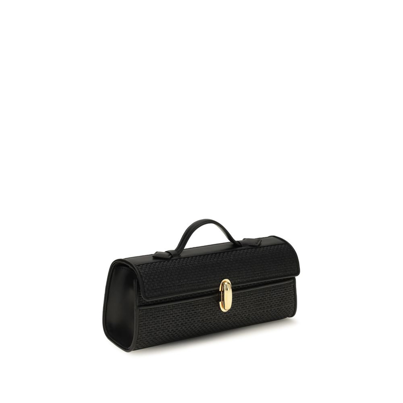 Black raffia handbag-null