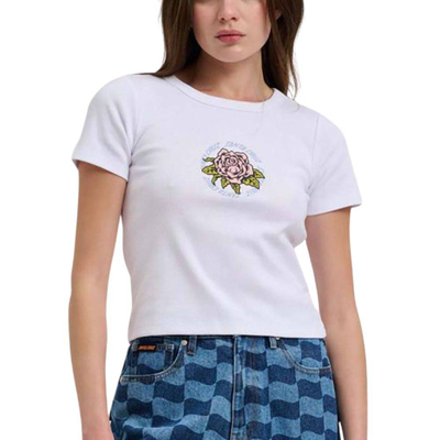 Ringed arrangement front t-shirt, White, medium