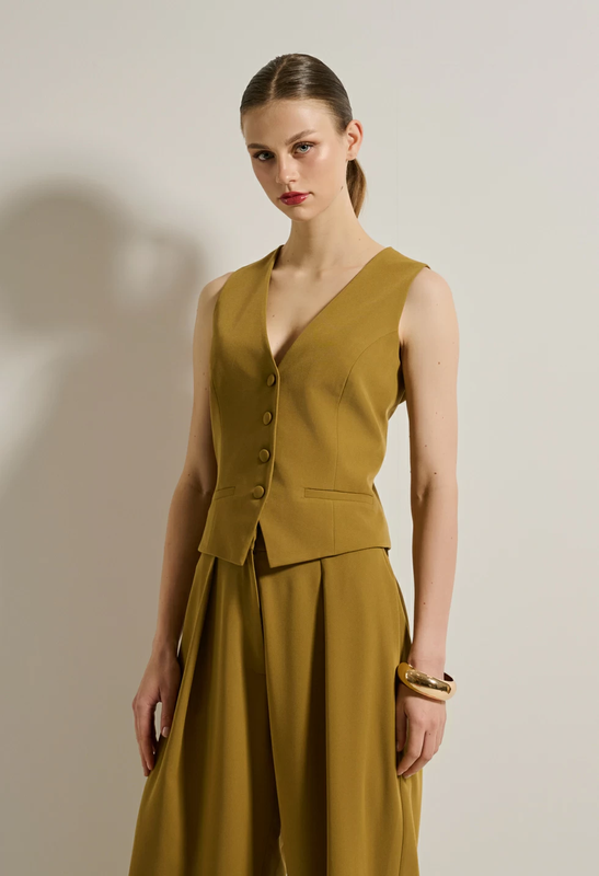 Classic-cut vest by desiree - l , green avocado-null