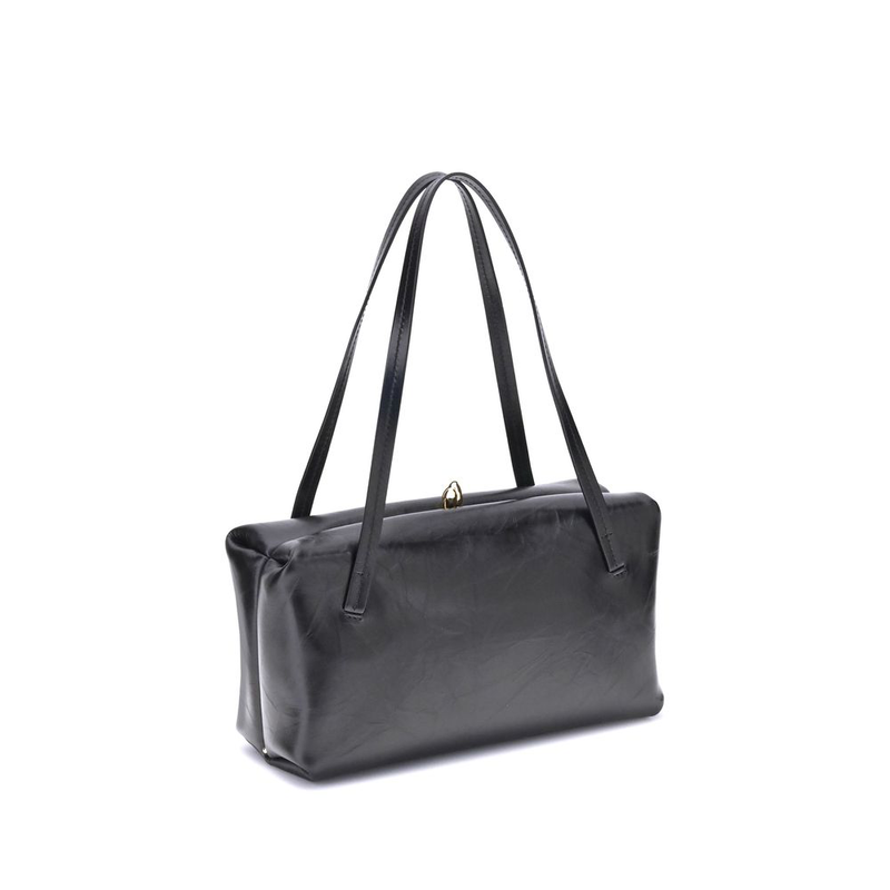 Black calf leather bos taurus shoulder bag-null