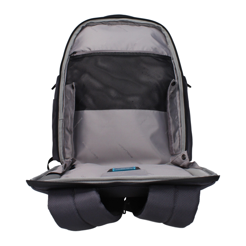 Gray nylon backpack-null