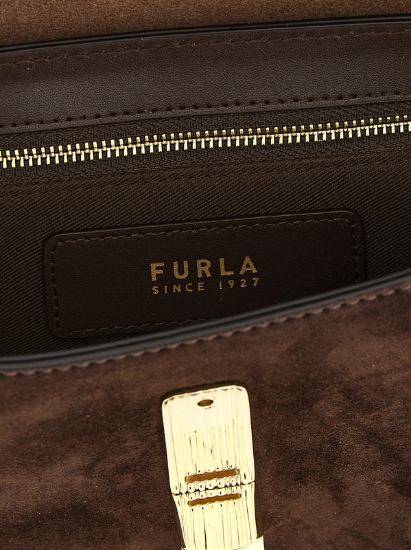 Brown calfskin crossbody bag-null