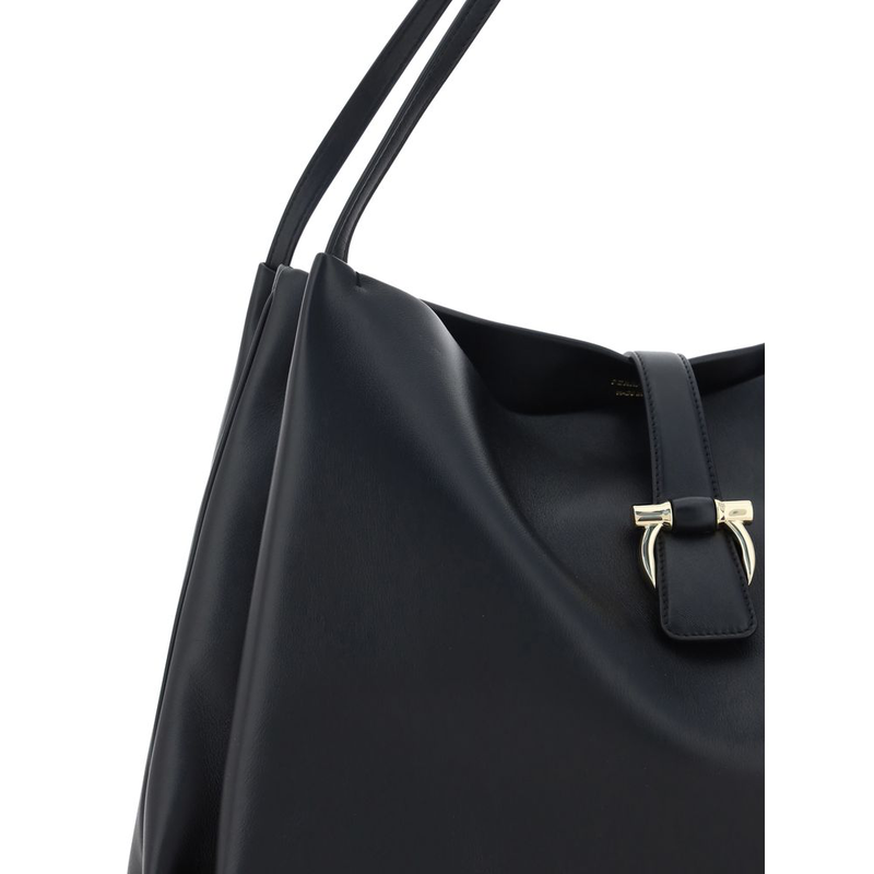 Black calf leather bos taurus handbag-null