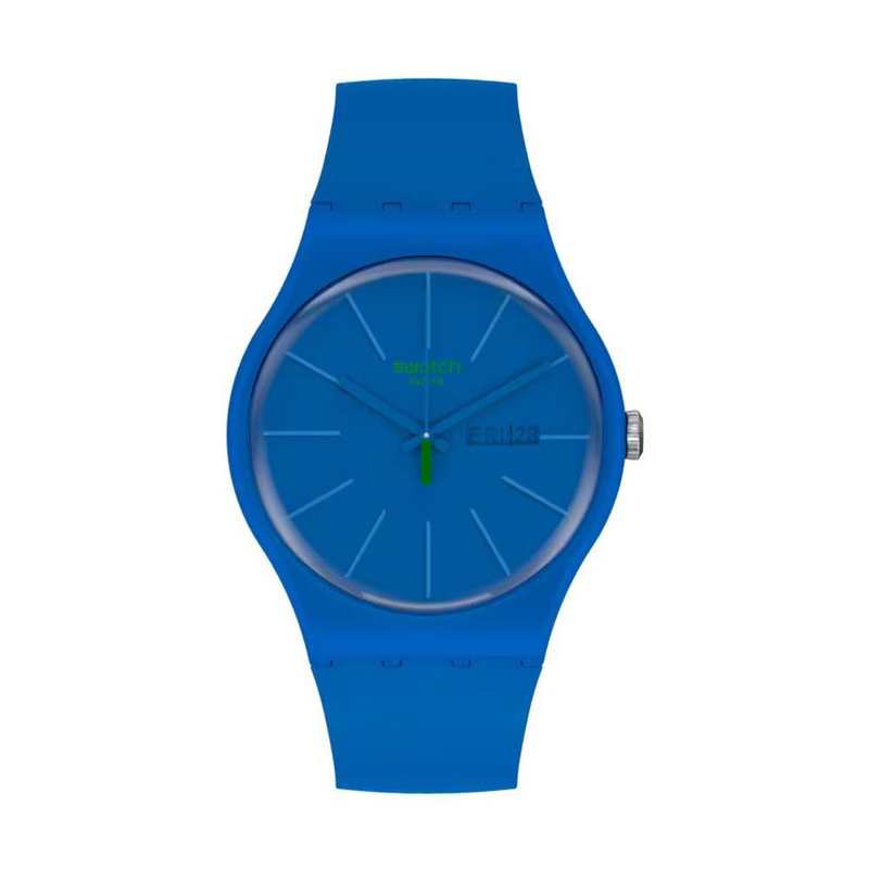 Blue plastic dress watch-null