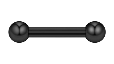 Surgical steel barbell tongue ball black, , medium
