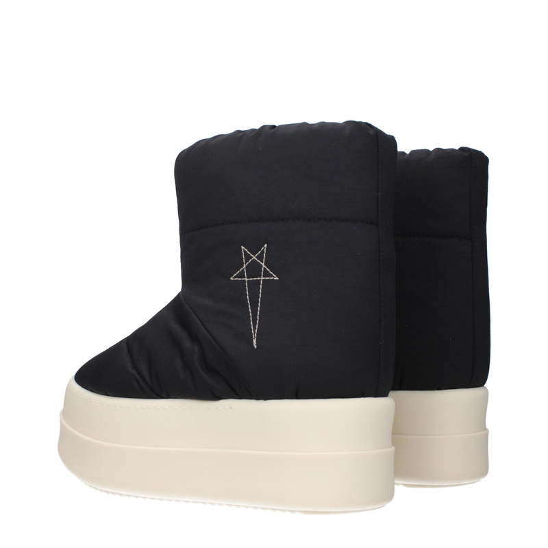 Black fabric ankle boots-null