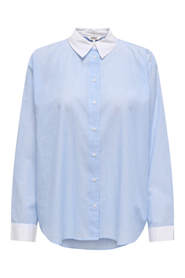 Only striped shirt, Light Blue, medium