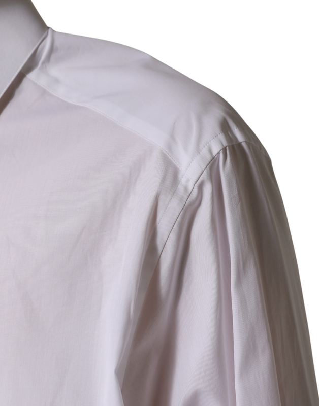 White sartoria cotton collared dress shirt-null