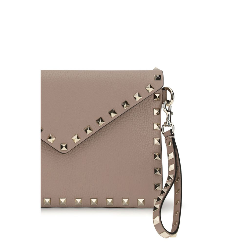 Beige calf leather bos taurus clutch bag-null