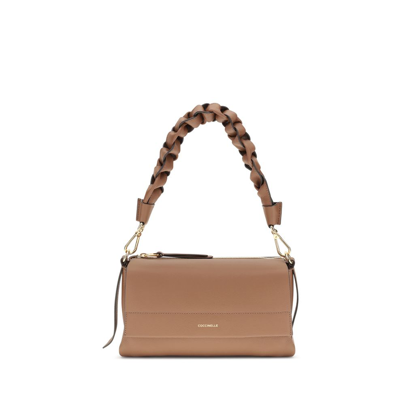 Beige calf leather bos taurus shoulder bag-null