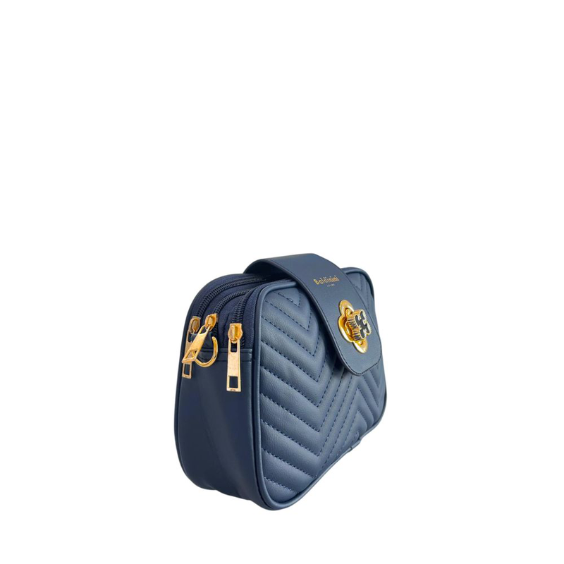 Blue pu women crossbody bag-null