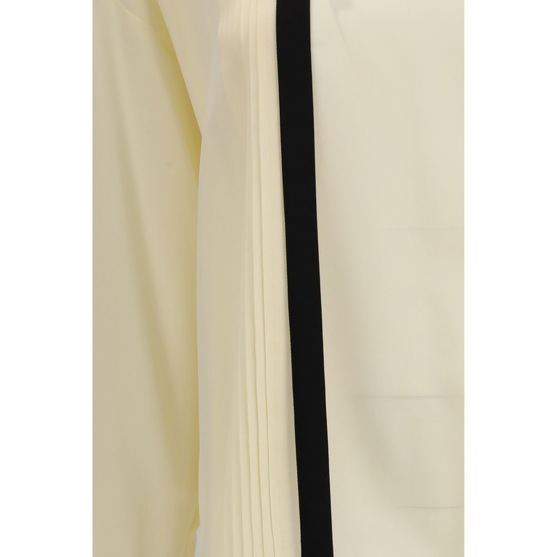 Beige silk blouse-null