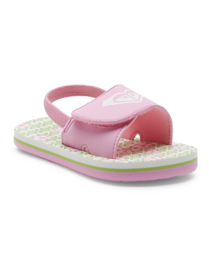 Roxy toddlers girls slaps tw finn, Green/pink, medium