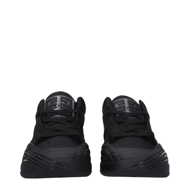 Black fabric low top sneakers-null