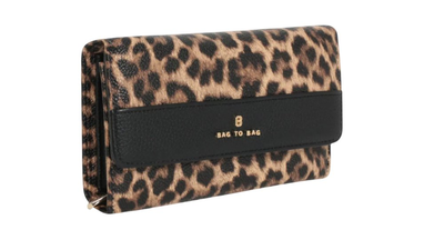 Leopard wallet with black details, , medium