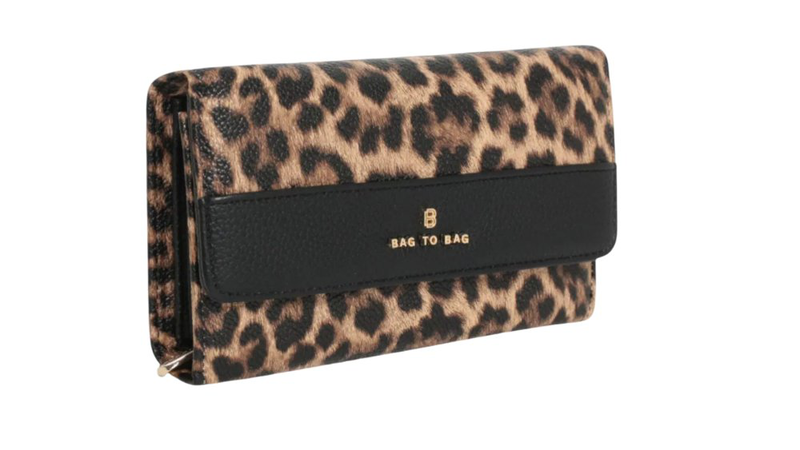 Leopard wallet with black details-null