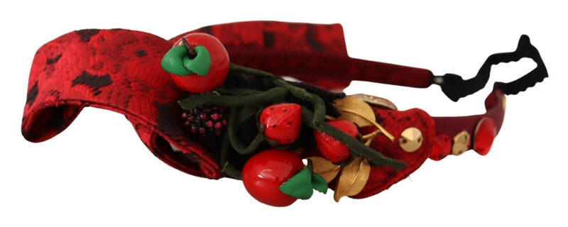 Red tiara berry fruit crystal bow hair diadem headband-null
