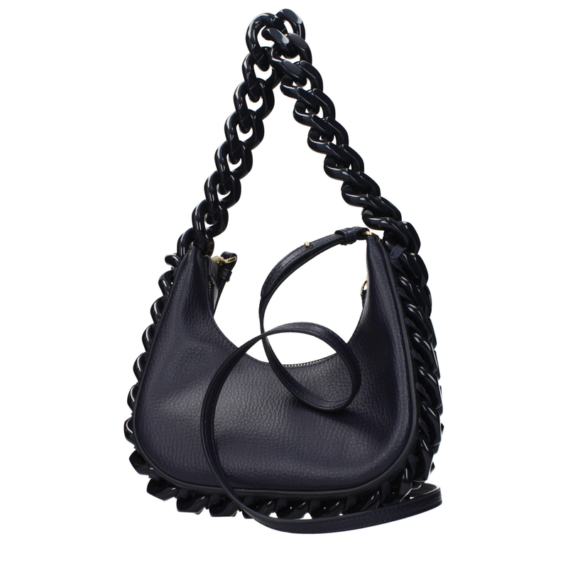Blue leather shoulder bag-null
