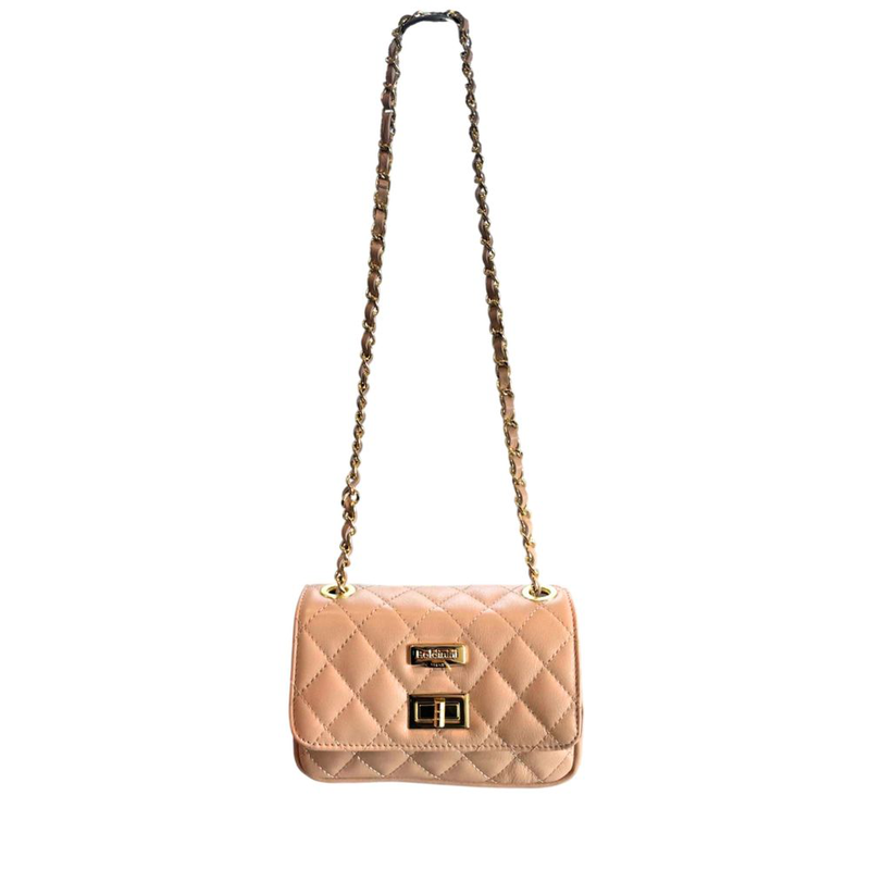 Pink leather women crossbody bag-null