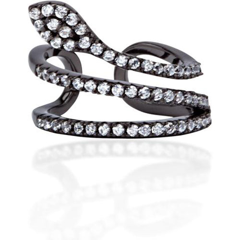 Snake zircon midi ring-null