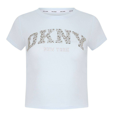 Dkny logo short sleeve top, Sky Blue, medium