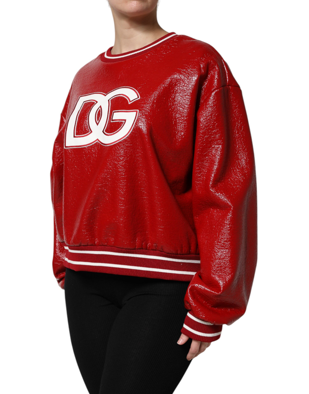 Red wool dglogo embroidery pullover sweater-null