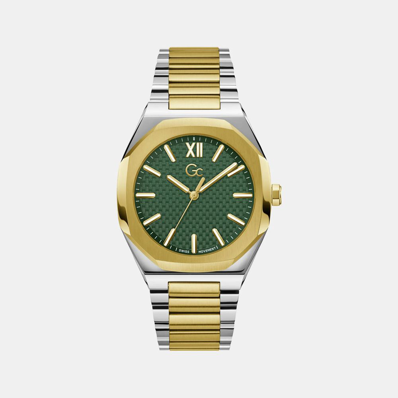 Gold stainless steel dress watch-null