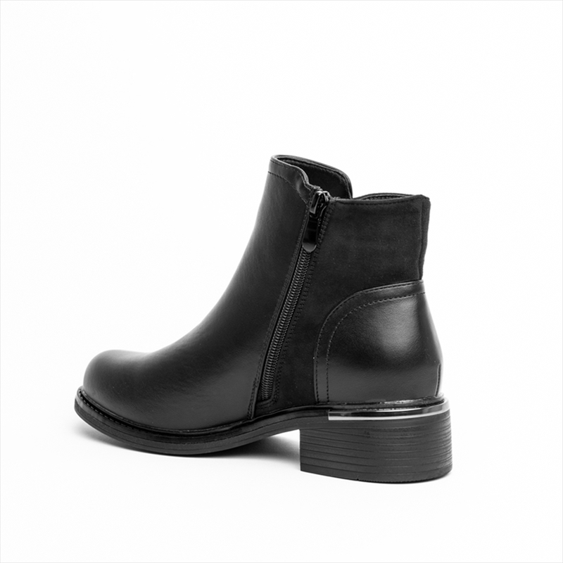 Miss belgini flat ankle boots with gold detail on heel-null