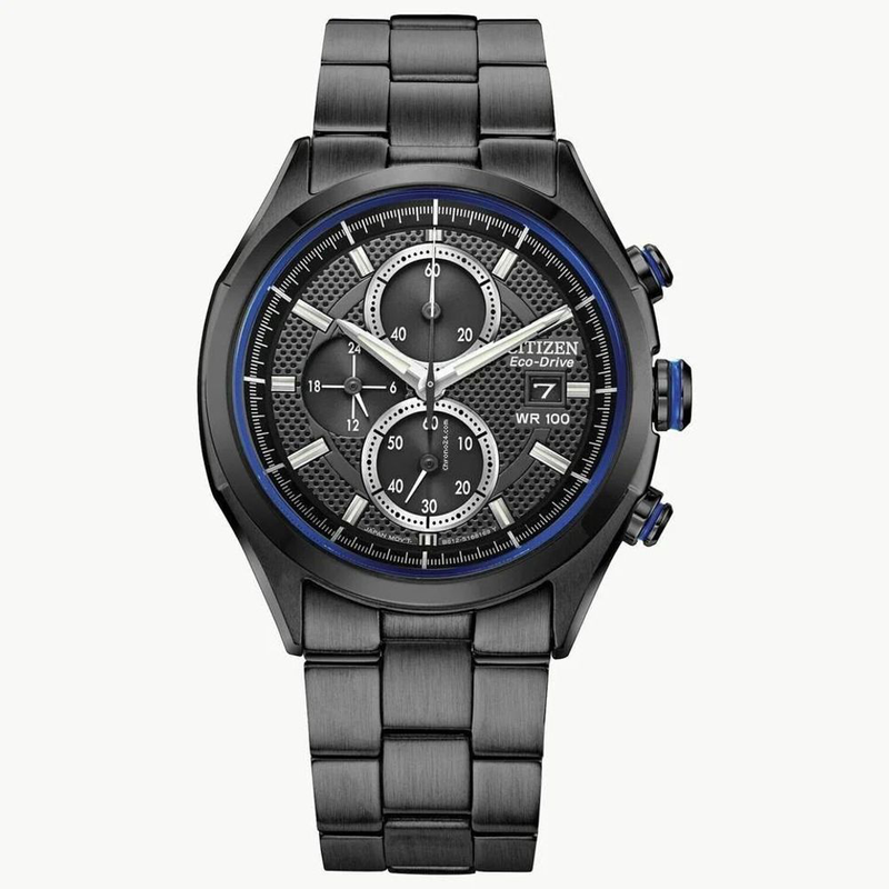 Black stainless steel sport watch-null