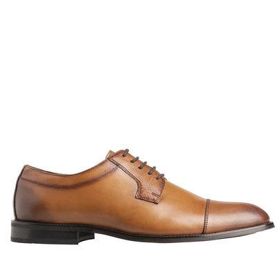 Brown derby dress shoes, Brown, medium
