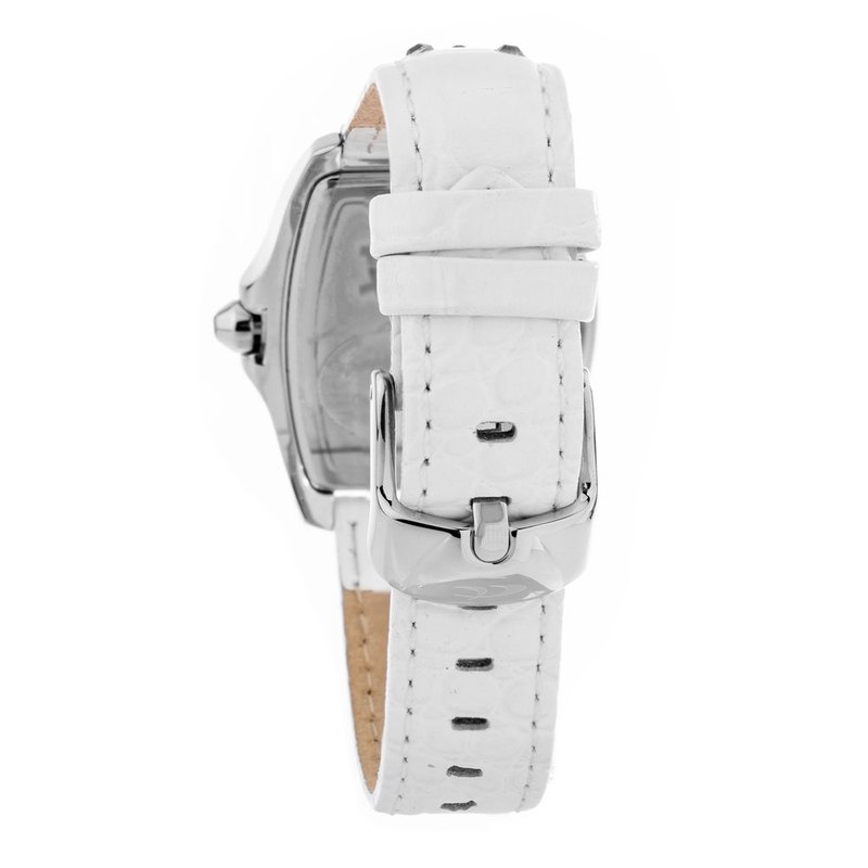 White leather dress watch-null