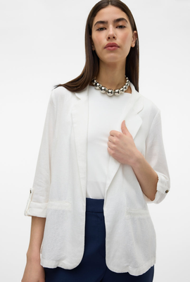 Vero moda jesmilo 3/4 loose blazer, White, medium