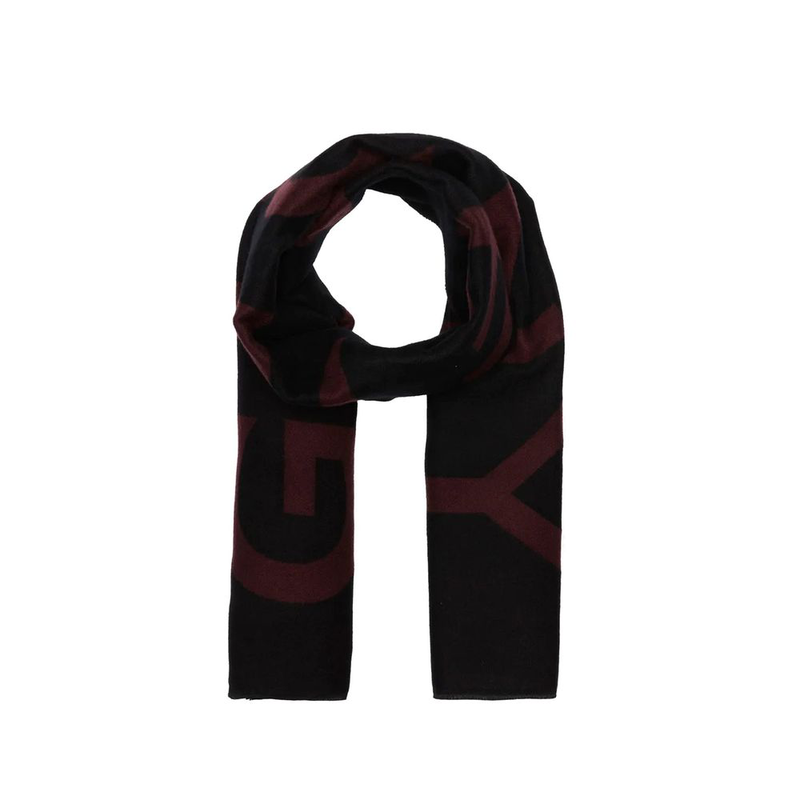 Black virgin wool scarf-null