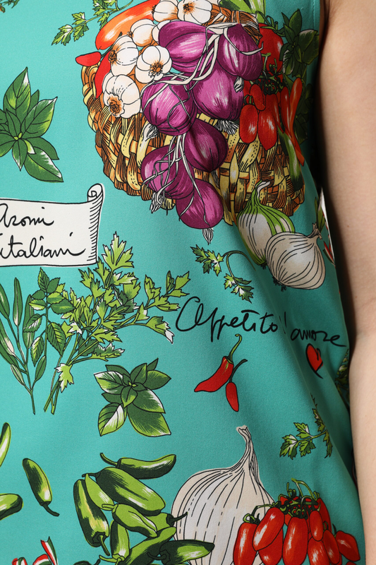 Multicolor floral silk sleeveless tank top-null