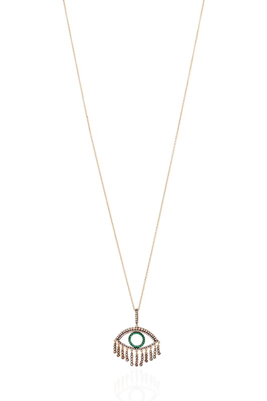 Eye teardrops charm necklace-null