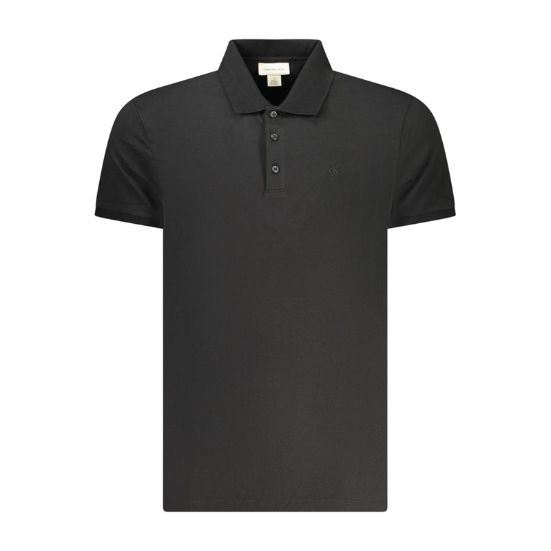 Black cotton men polo shirt-null
