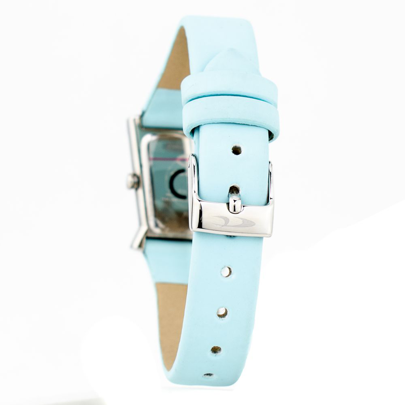 Blue leather dress watch-null