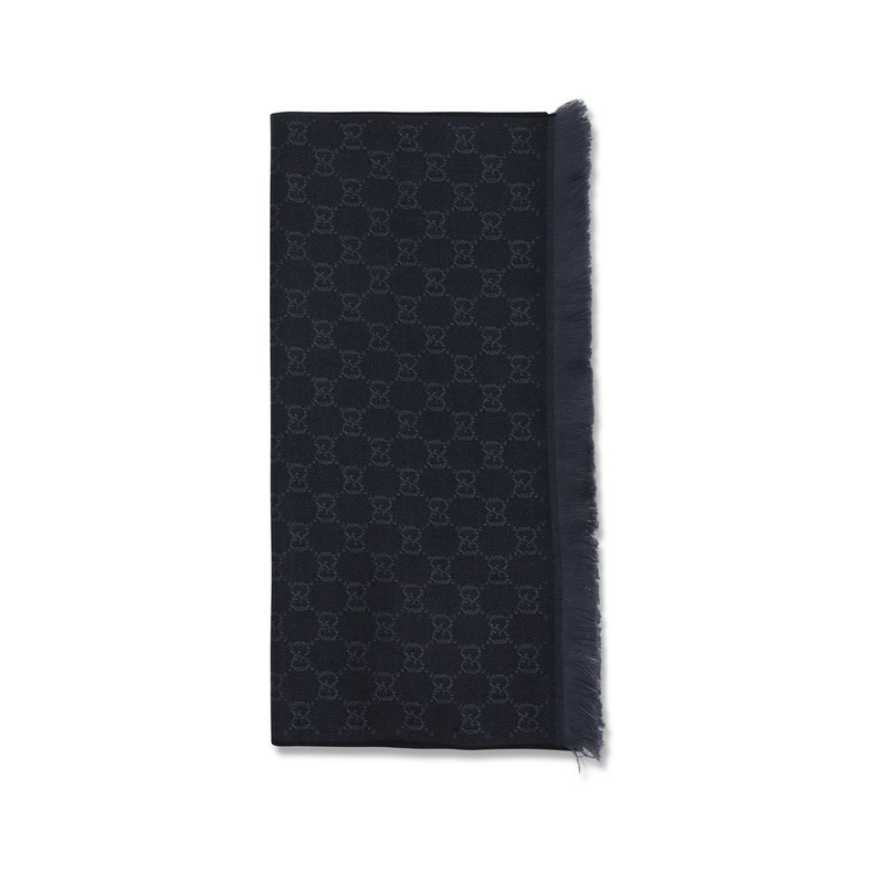 Black wool scarf-null