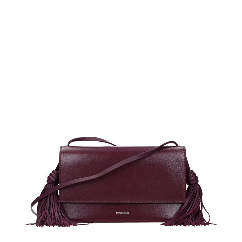 Red leather crossbody bag-null